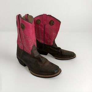 Smoky Mountain Cowboy Boots, Magenta Pink and Brown Youth Girls 7 Style 18384